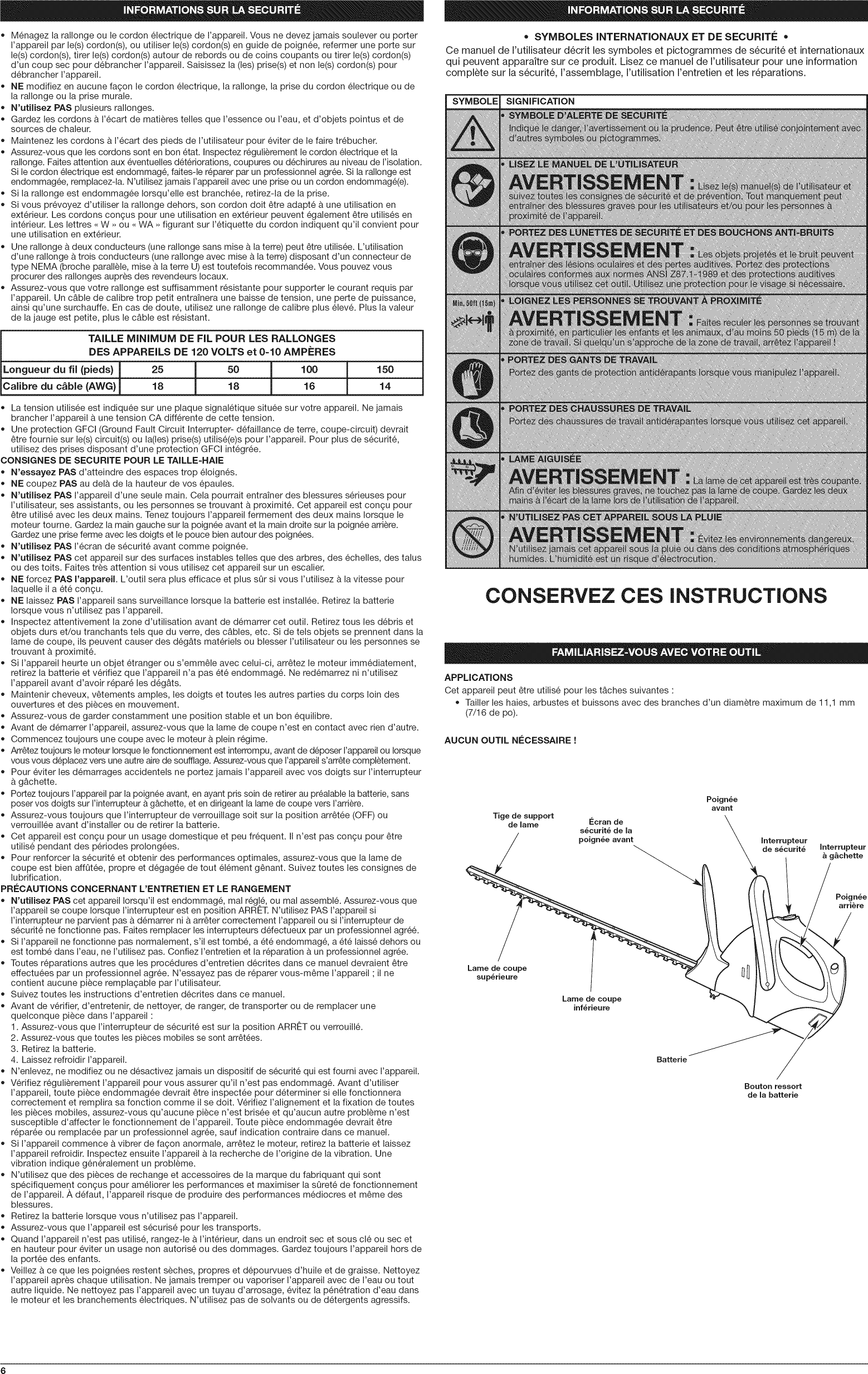 Page 6 of 12 - Craftsman 31664583 1105008L User Manual  HEDGE TRIMMER - Manuals And Guides