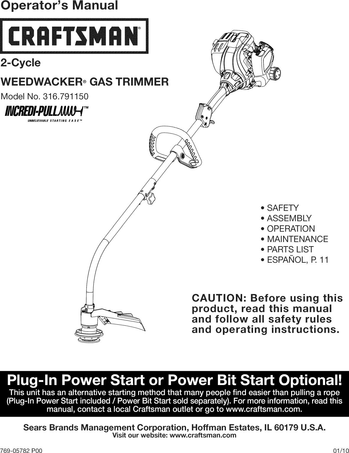 CRAFTSMAN WEEDWACKER OPERATOR'S MANUAL Pdf Download ManualsLib