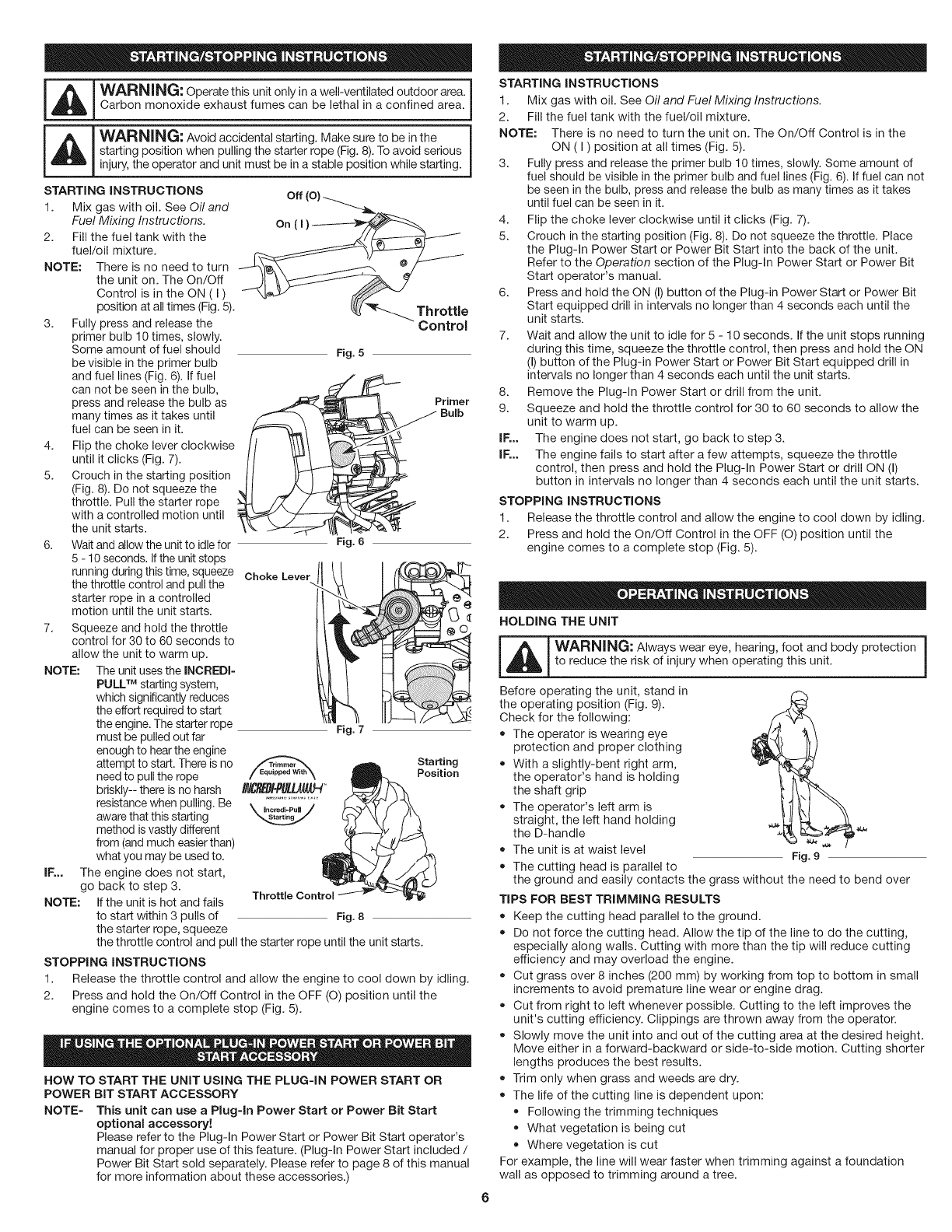 Craftsman 316791150 User Manual TRIMMER Manuals And Guides L1001484