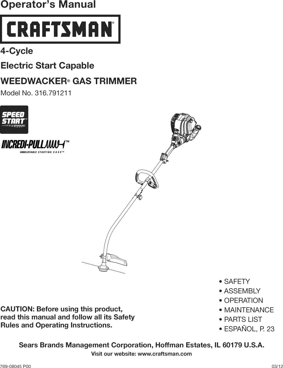 Craftsman 316791211 1204103l User Manual Trimmer Manuals And Guides