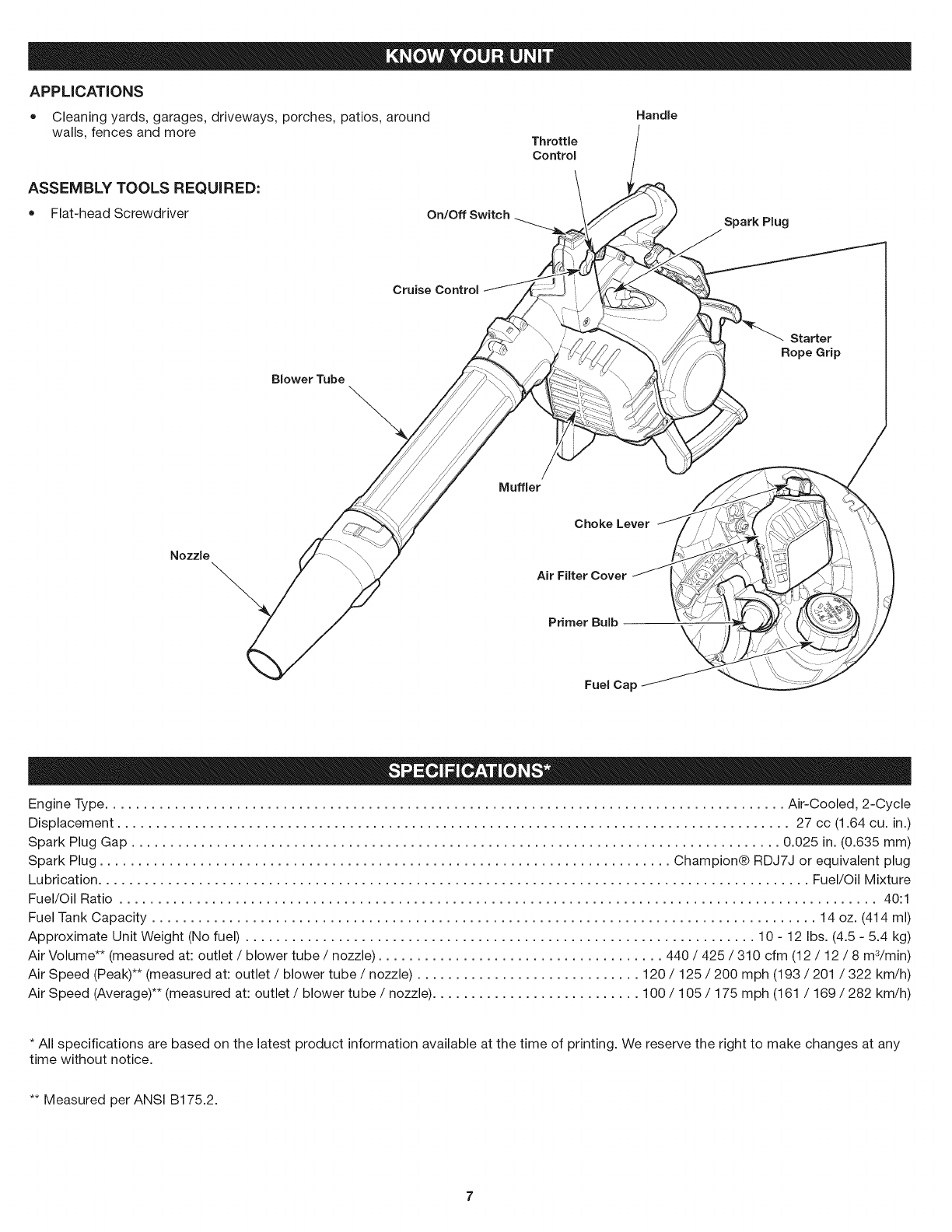 Craftsman 316791650 User Manual GAS BLOWER Manuals And Guides 1506320L