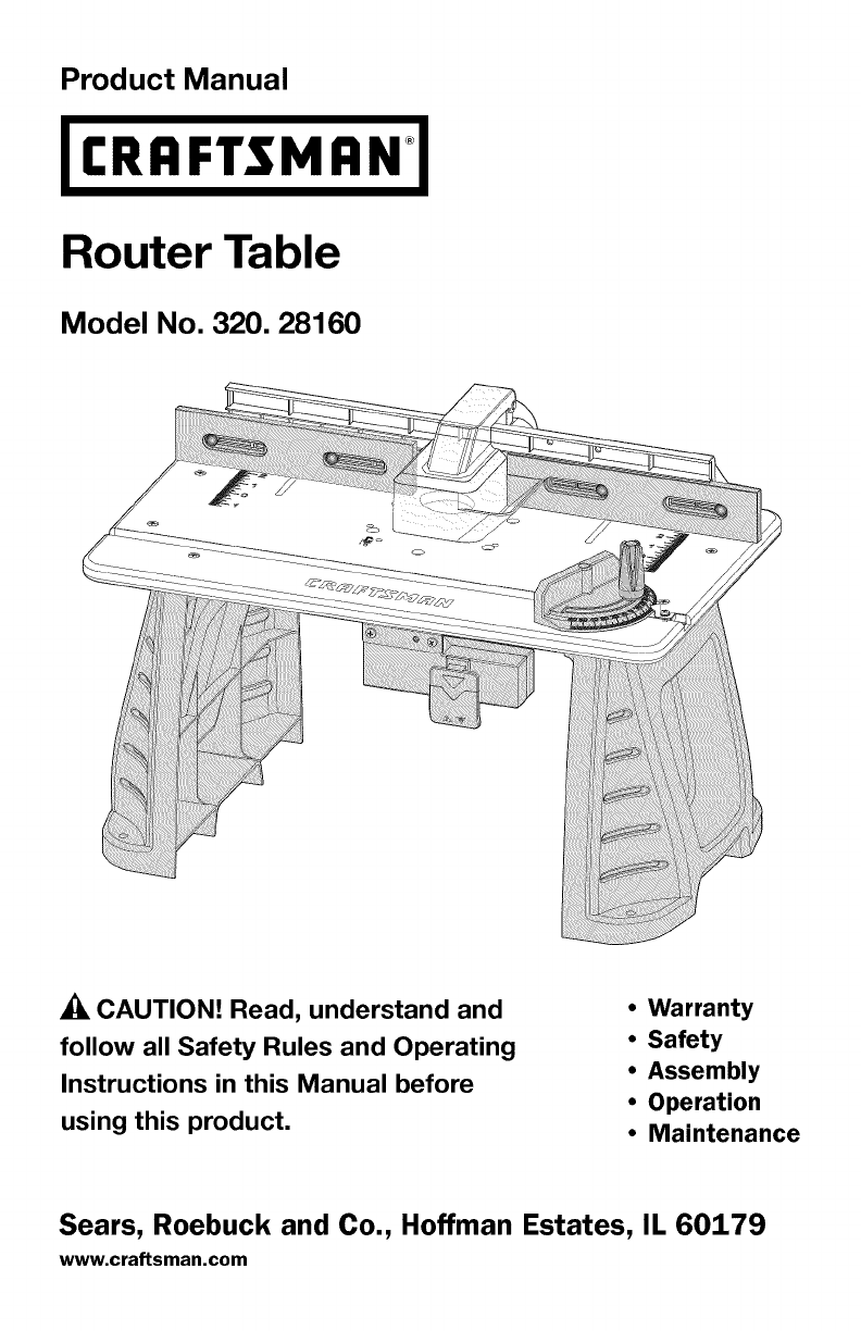 Craftsman Professional Router Table Manual