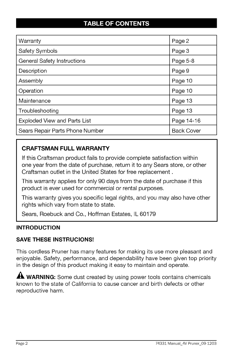 craftsman warranty phone number