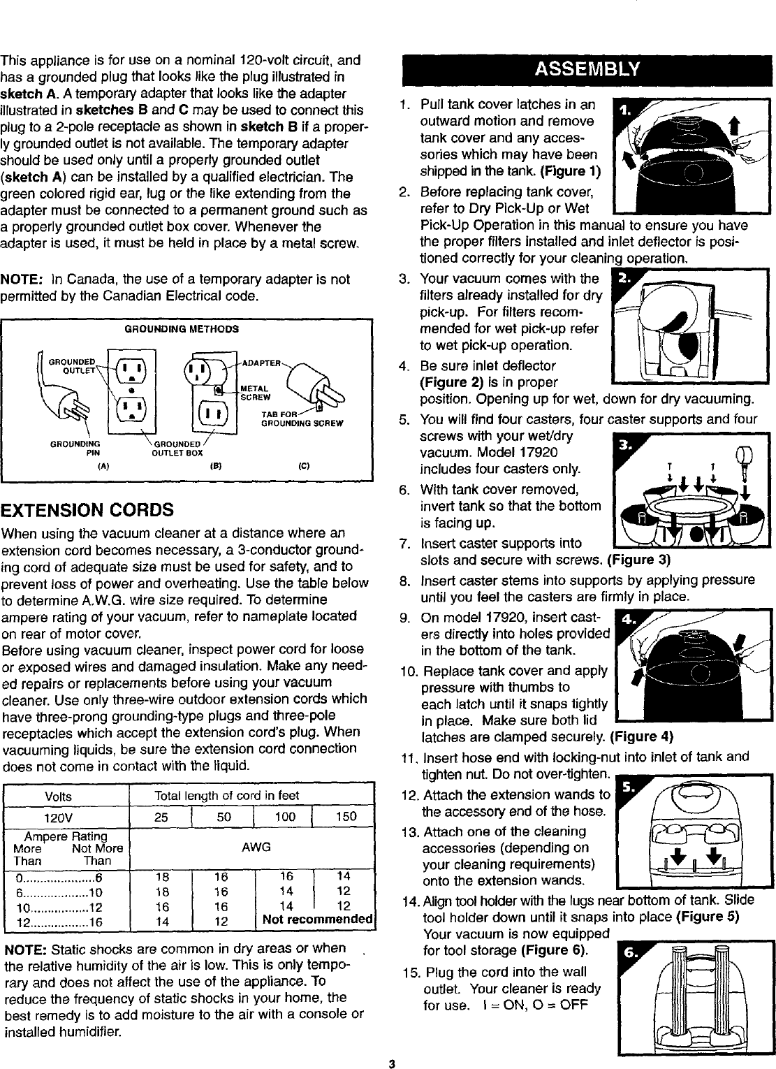 Page 3 of 11 - Craftsman 338179200 User Manual  WET/DRY VACUUM - Manuals And Guides L0709255