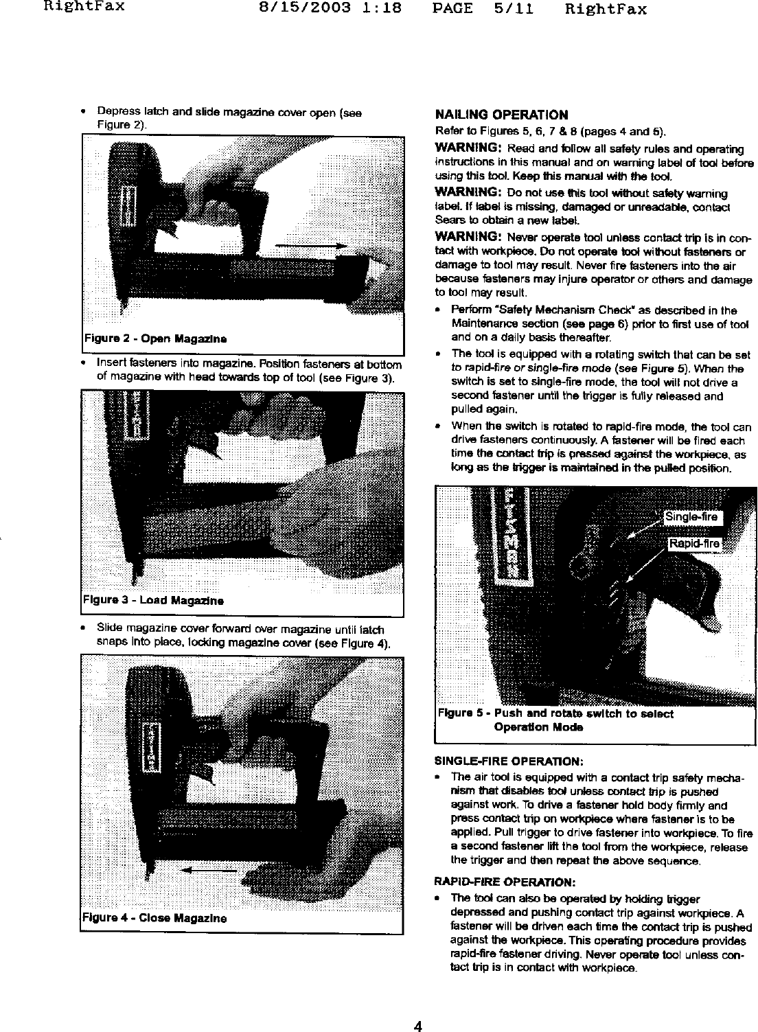 Page 4 of 10 - Craftsman 351181720 User Manual  NAILER - Manuals And Guides L0308386