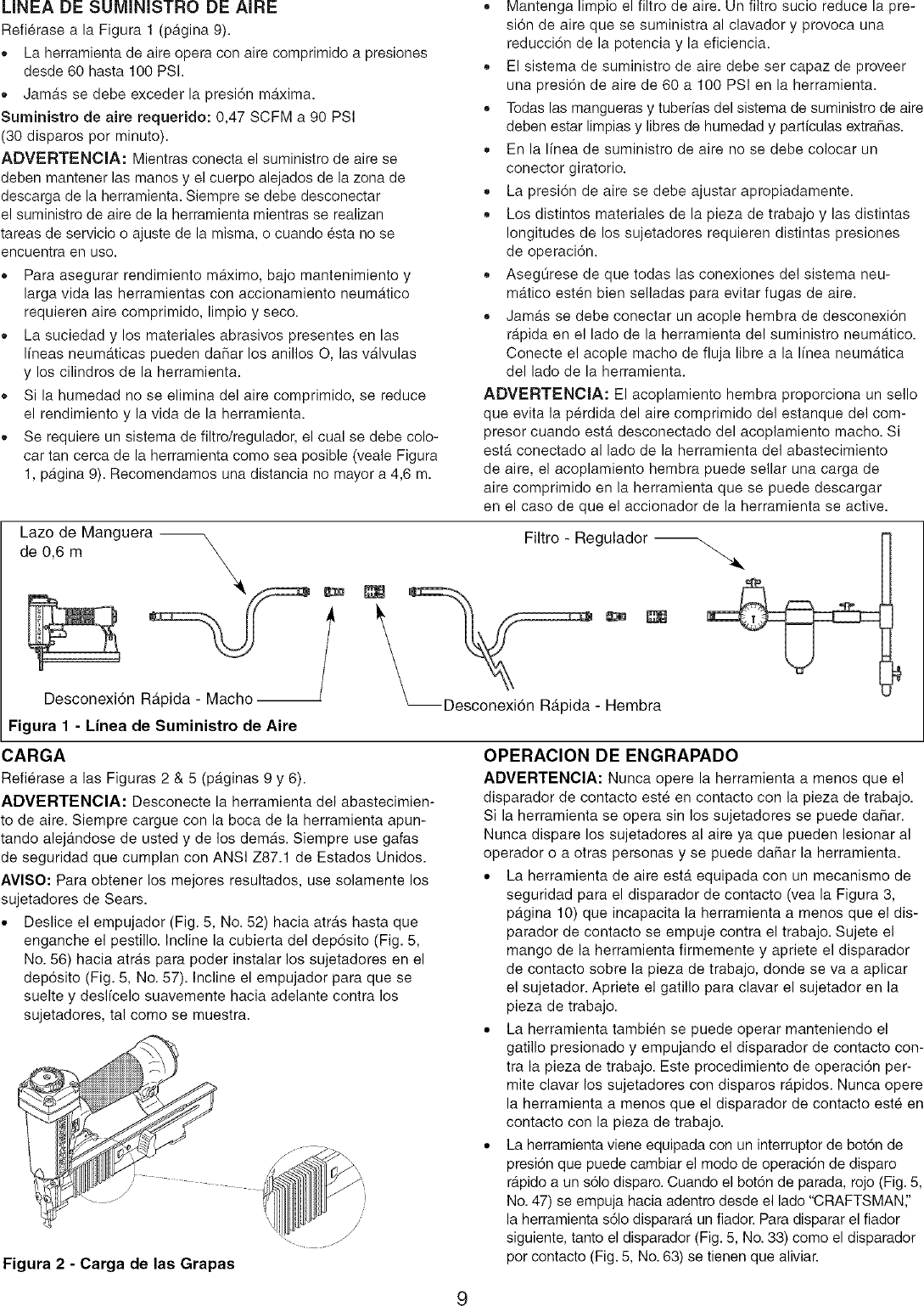 Page 9 of 12 - Craftsman 351184060 User Manual  CROWN STAPLER - Manuals And Guides L0711533