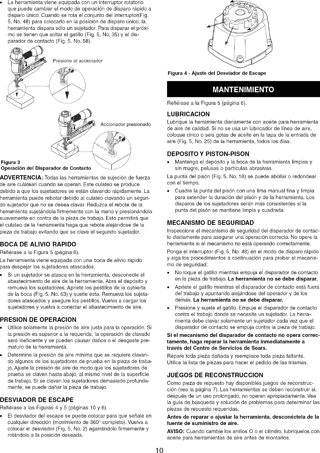 Page 10 of 12 - Craftsman 351184310 User Manual  FINISH NAILER - Manuals And Guides LR708015