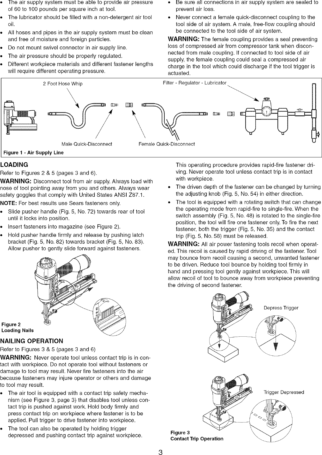Page 3 of 12 - Craftsman 351184310 User Manual  FINISH NAILER - Manuals And Guides LR708015
