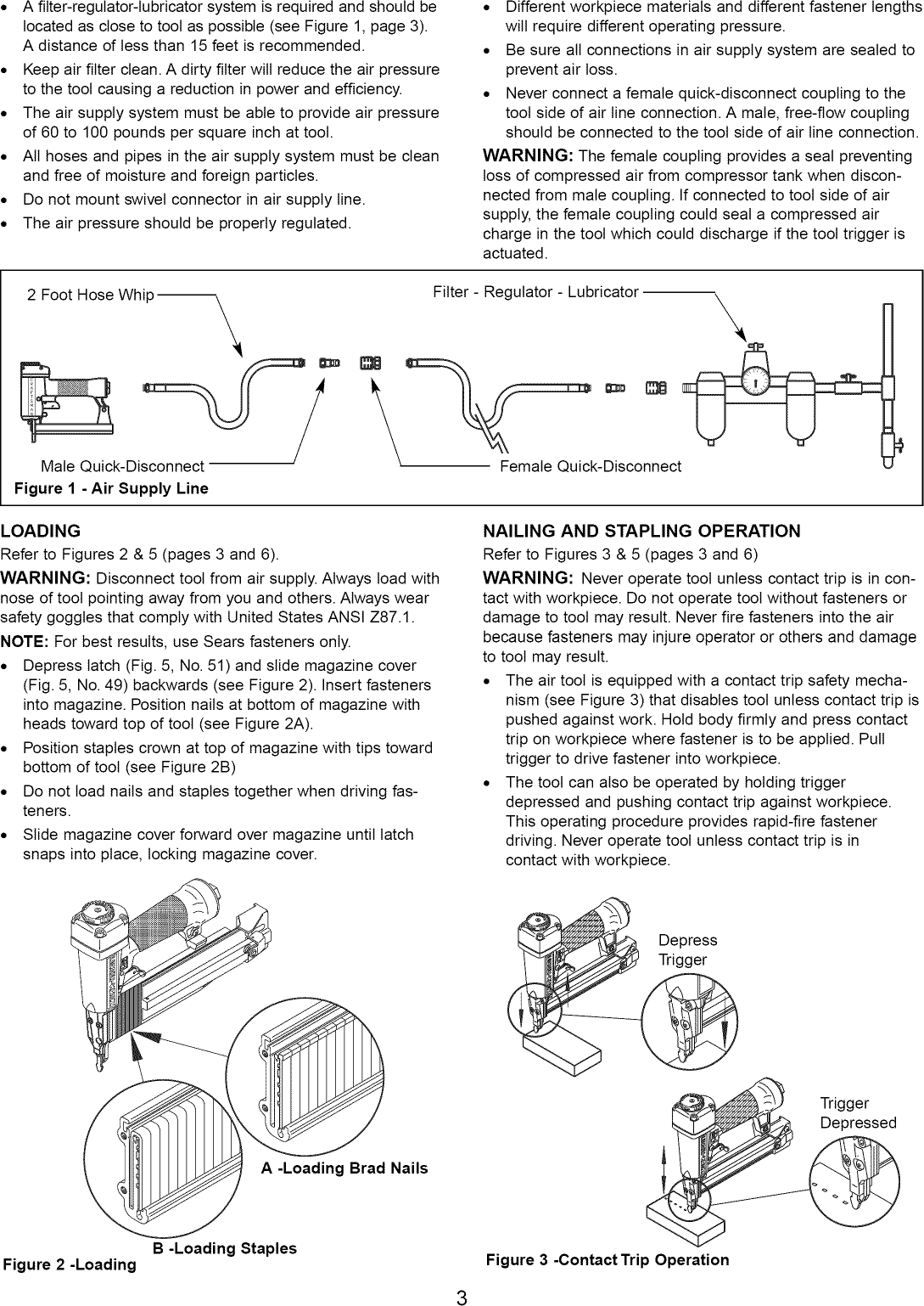 Page 3 of 8 - Craftsman 351184540 User Manual  COMBINATION NAILER/STAPLER - Manuals And Guides L0904333