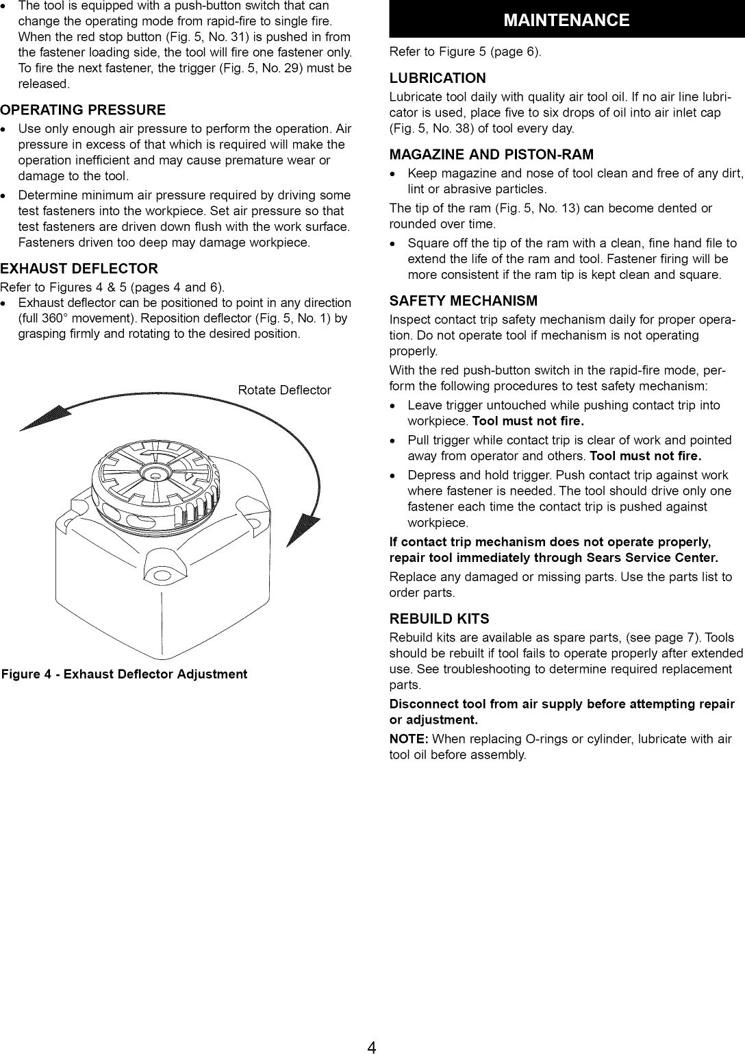 Page 4 of 8 - Craftsman 351184540 User Manual  COMBINATION NAILER/STAPLER - Manuals And Guides L0904333