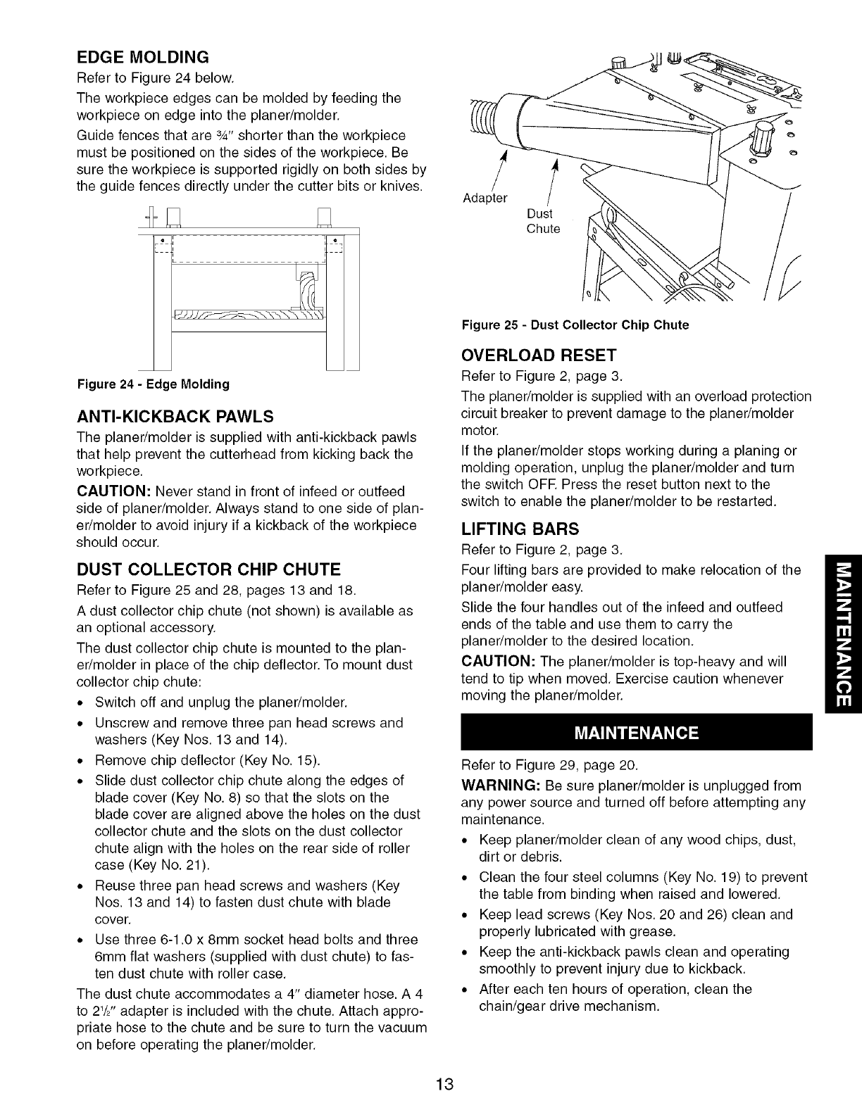 Craftsman 351217330 User Manual PLANER Manuals And Guides LR707424