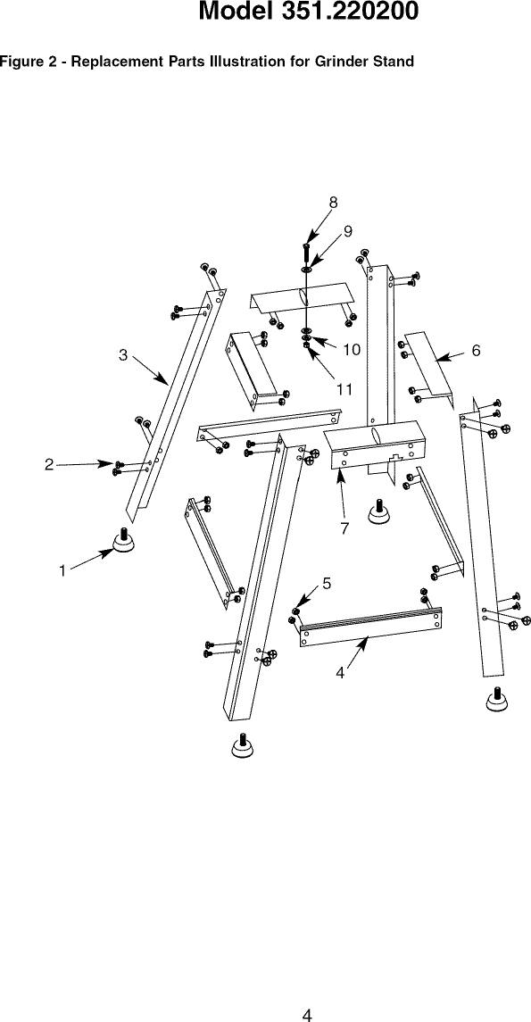 Page 4 of 8 - Craftsman 351220200 User Manual  GRINDER STAND - Manuals And Guides 1205028L