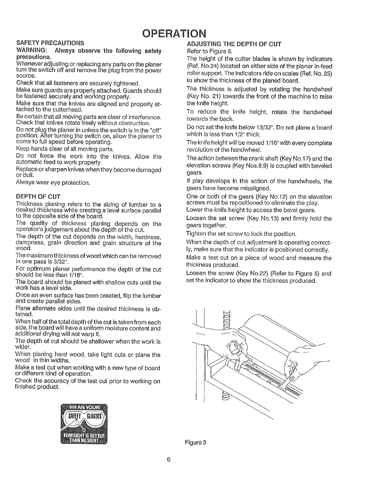 Craftsman 351233731 User Manual PLANER Manuals And Guides L0711560