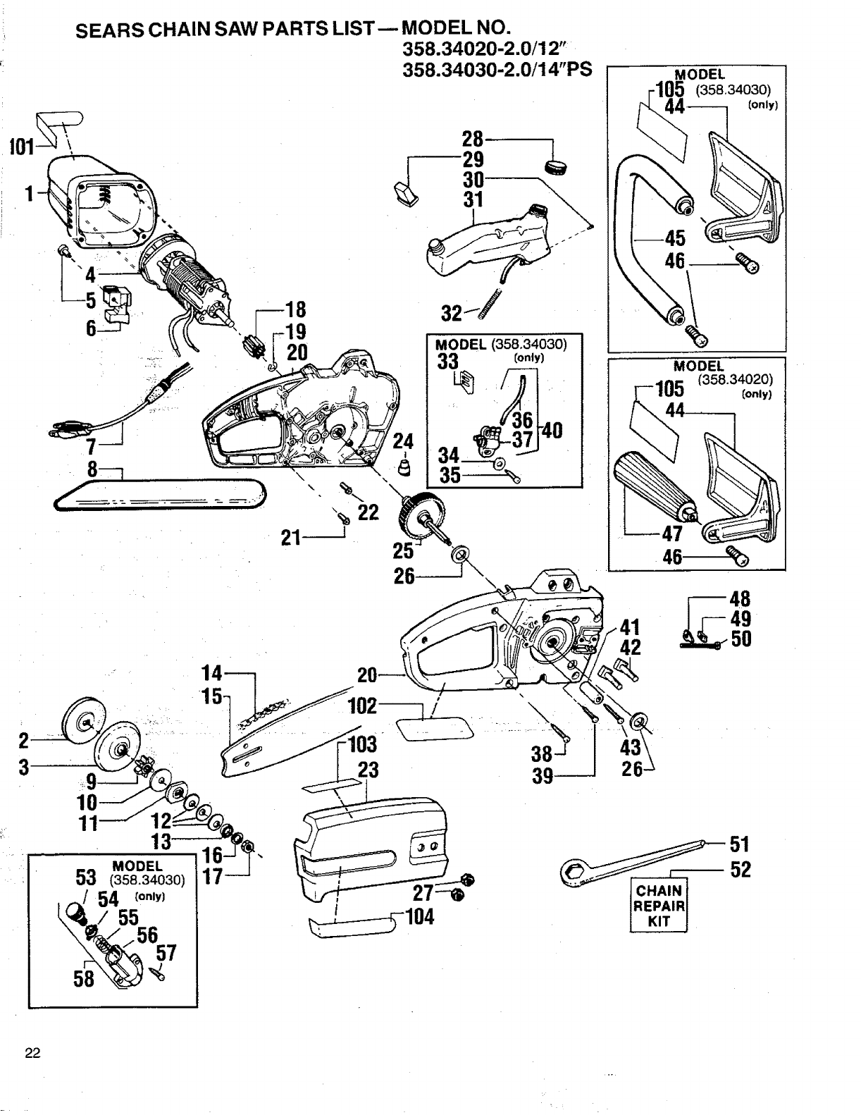 Craftsman 35834020 User Manual ELECTRIC CHAIN SAWS Manuals And Guides