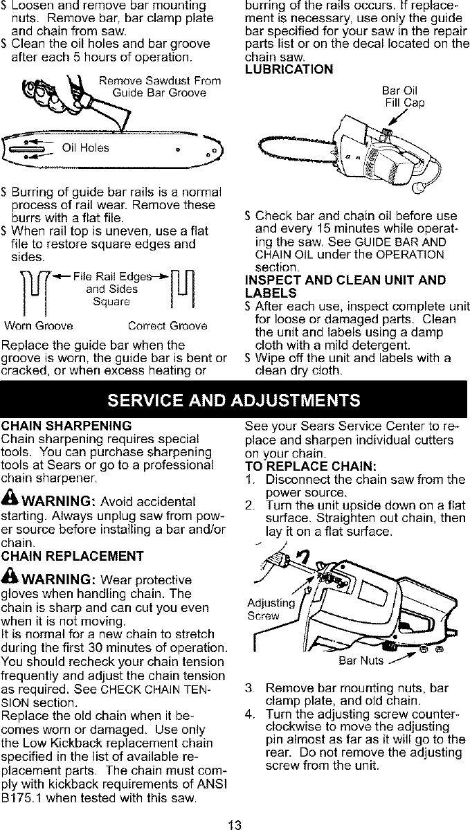 Craftsman 358341150 User Manual Chainsaw Manuals And Guides