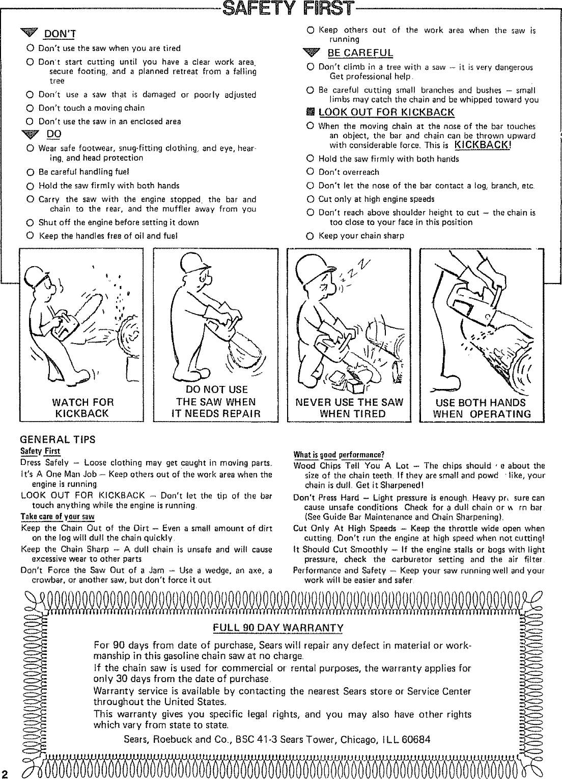 Page 2 of 10 - Craftsman 358352320 User Manual  CHAIN SAW - Manuals And Guides L0806100