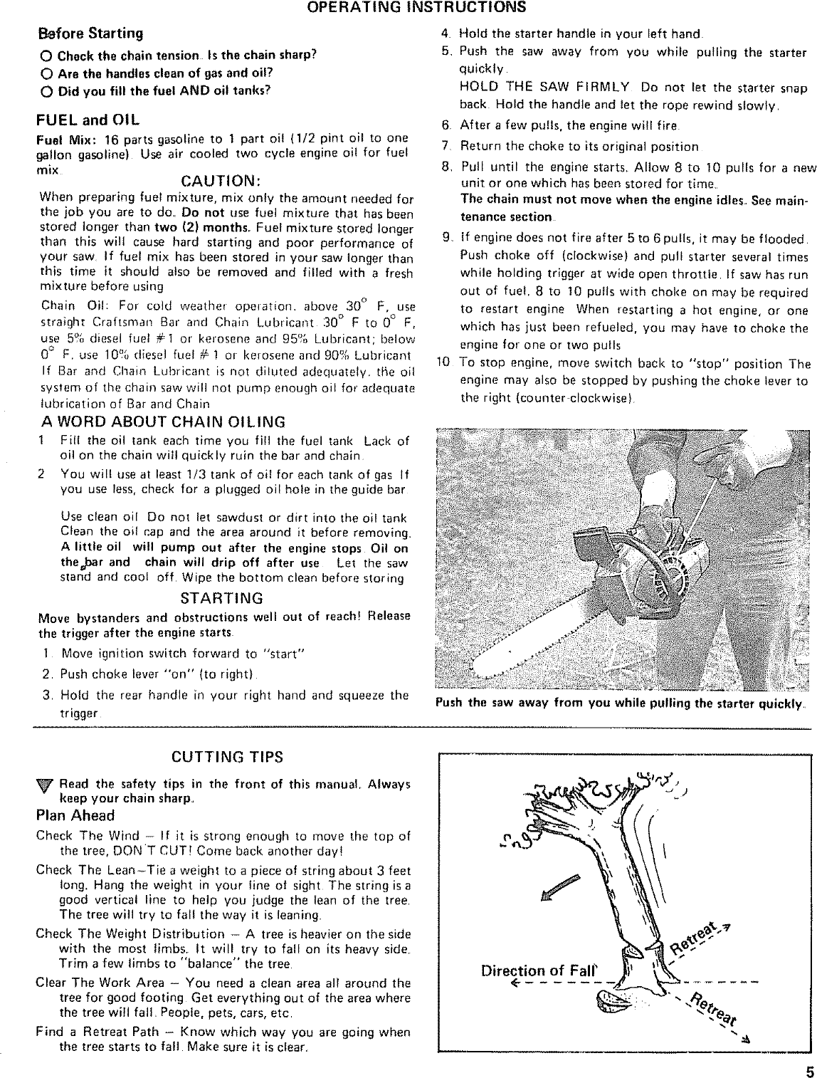 Page 5 of 10 - Craftsman 358352320 User Manual  CHAIN SAW - Manuals And Guides L0806100