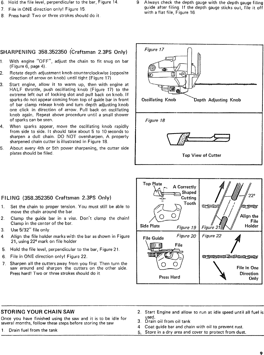 Page 9 of 10 - Craftsman 358352320 User Manual  CHAIN SAW - Manuals And Guides L0806100