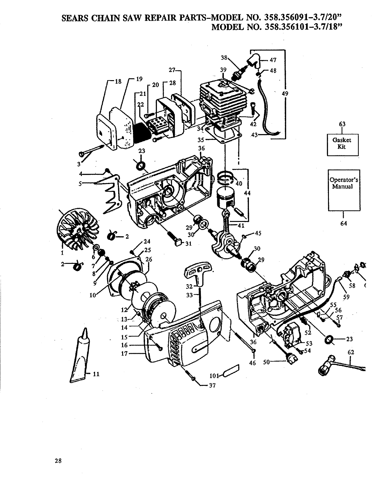 Craftsman 358356091 User Manual GASOLINE CHAIN SAWS Manuals And Guides
