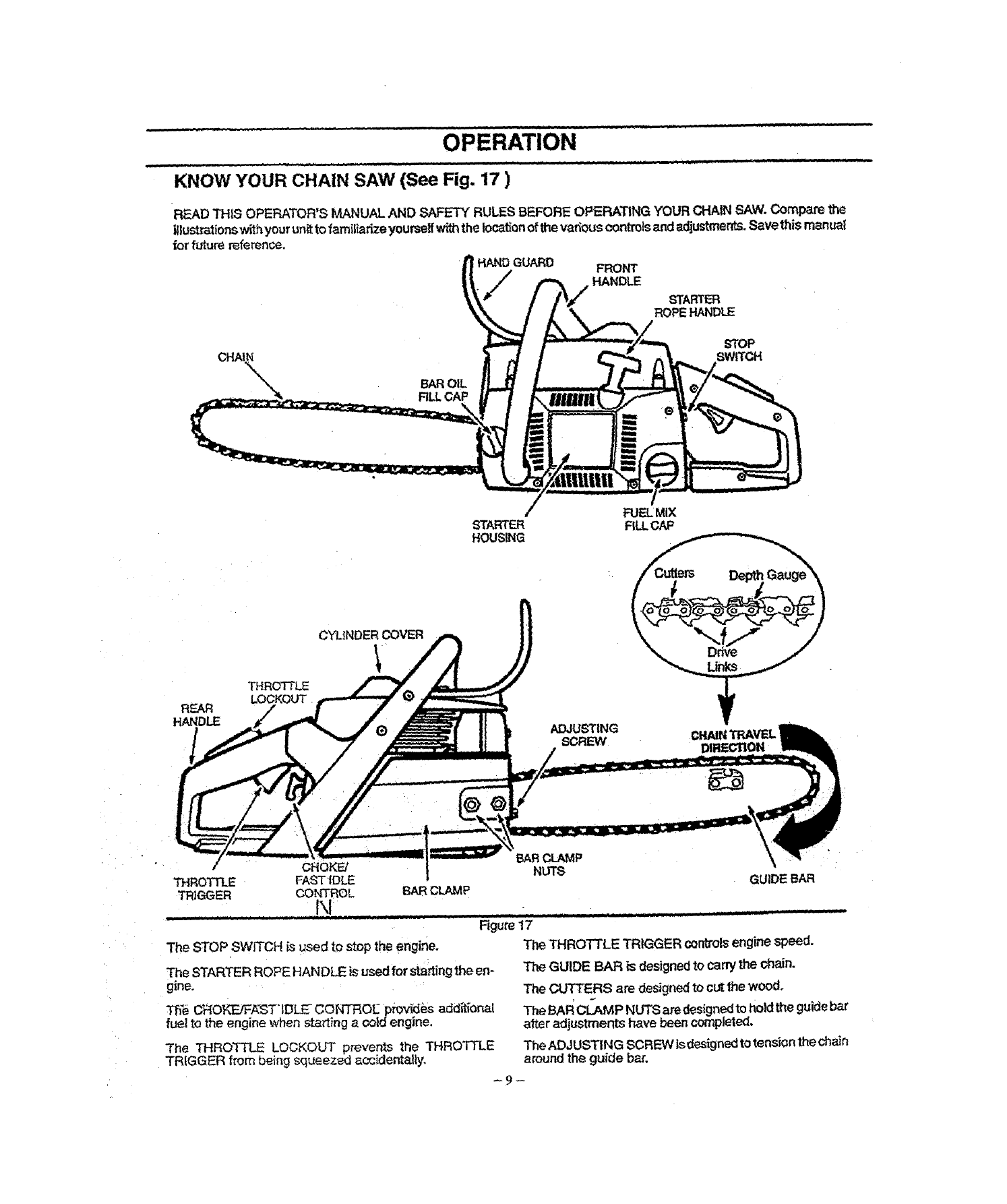 Craftsman 18 42Cc Chainsaw Parts Diagram