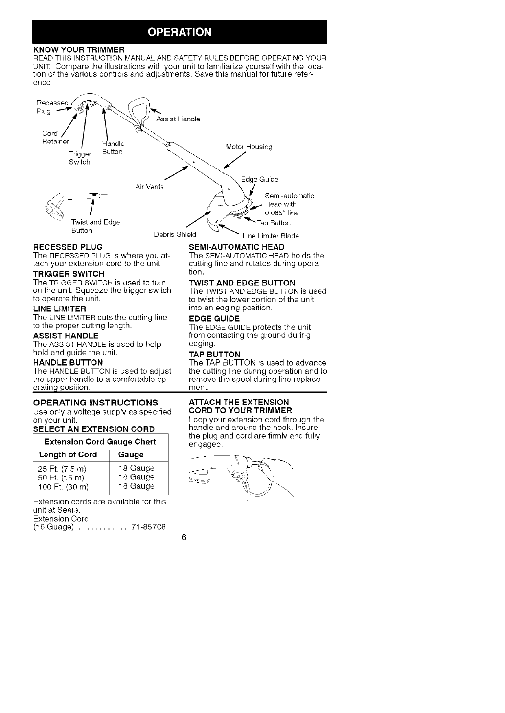 Craftsman 358745310 User Manual ELECTRIC WEED TRIMMER Manuals And Guides L0705138