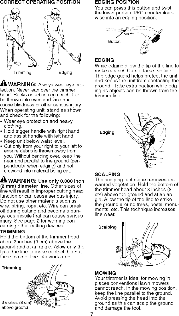 Page 7 of 10 - Craftsman 358745321 User Manual  TRIMMER - Manuals And Guides L0804187