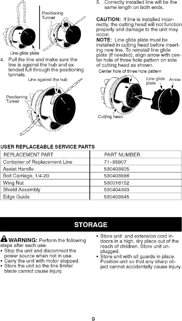 Page 9 of 10 - Craftsman 358745321 User Manual  TRIMMER - Manuals And Guides L0804187