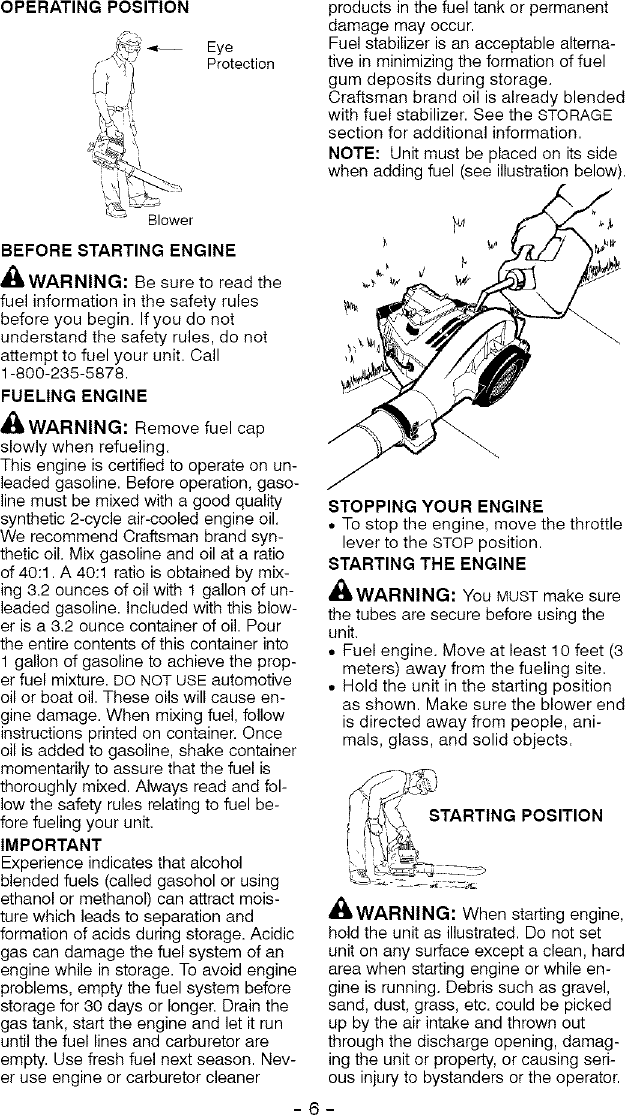 Page 6 of 12 - Craftsman 358794900 User Manual  BLOWER - Manuals And Guides L0504501
