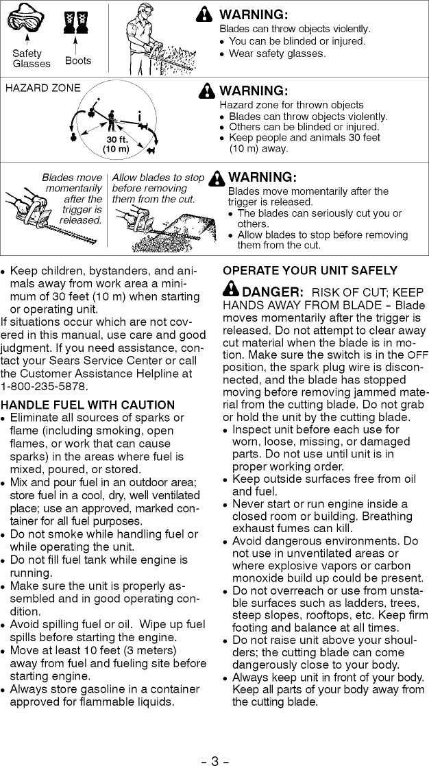 Page 3 of 12 - Craftsman 358795700 User Manual  HEDGE TRIMMER - Manuals And Guides L0810516