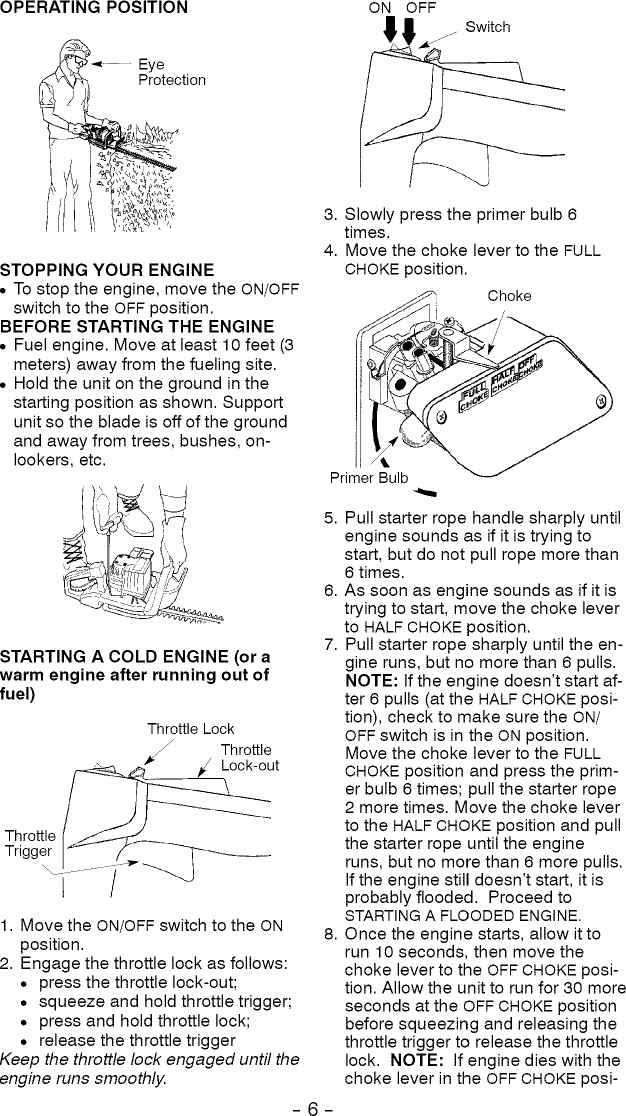 Page 6 of 12 - Craftsman 358795700 User Manual  HEDGE TRIMMER - Manuals And Guides L0810516