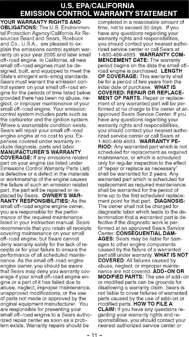 Page 11 of 12 - Craftsman 358796355 User Manual  HEDGE TRIMMER - Manuals And Guides L0504119
