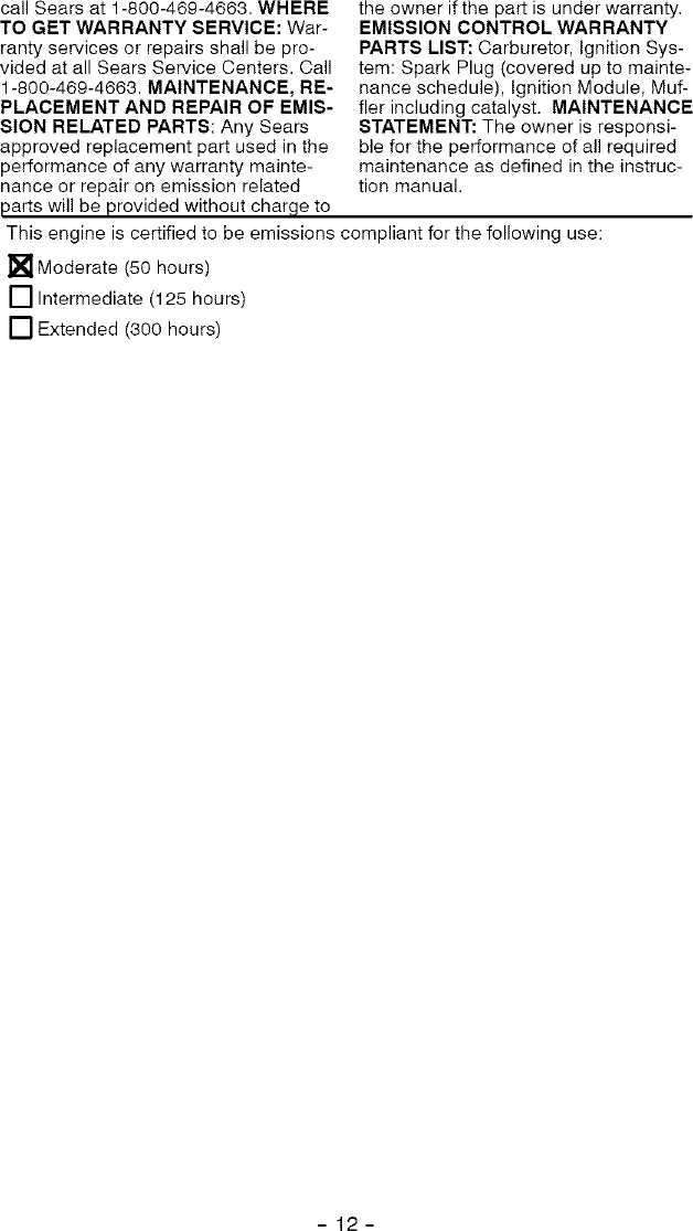 Page 12 of 12 - Craftsman 358796355 User Manual  HEDGE TRIMMER - Manuals And Guides L0504119