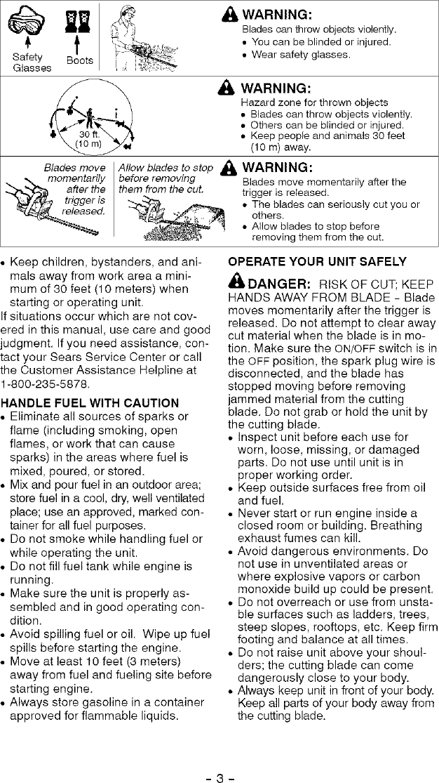 Page 3 of 12 - Craftsman 358796355 User Manual  HEDGE TRIMMER - Manuals And Guides L0504119