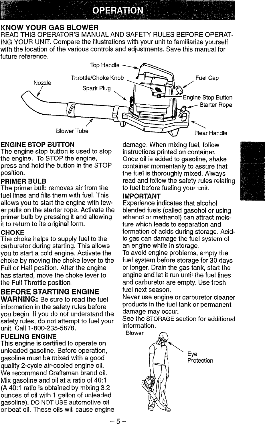 Page 5 of 10 - Craftsman 358798940 User Manual  BLOWER - Manuals And Guides L0810247