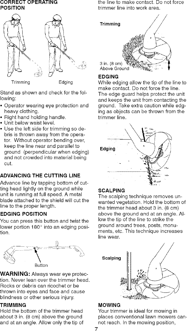 Page 7 of 10 - Craftsman 358799000 User Manual  TRIMMER - Manuals And Guides L0804278