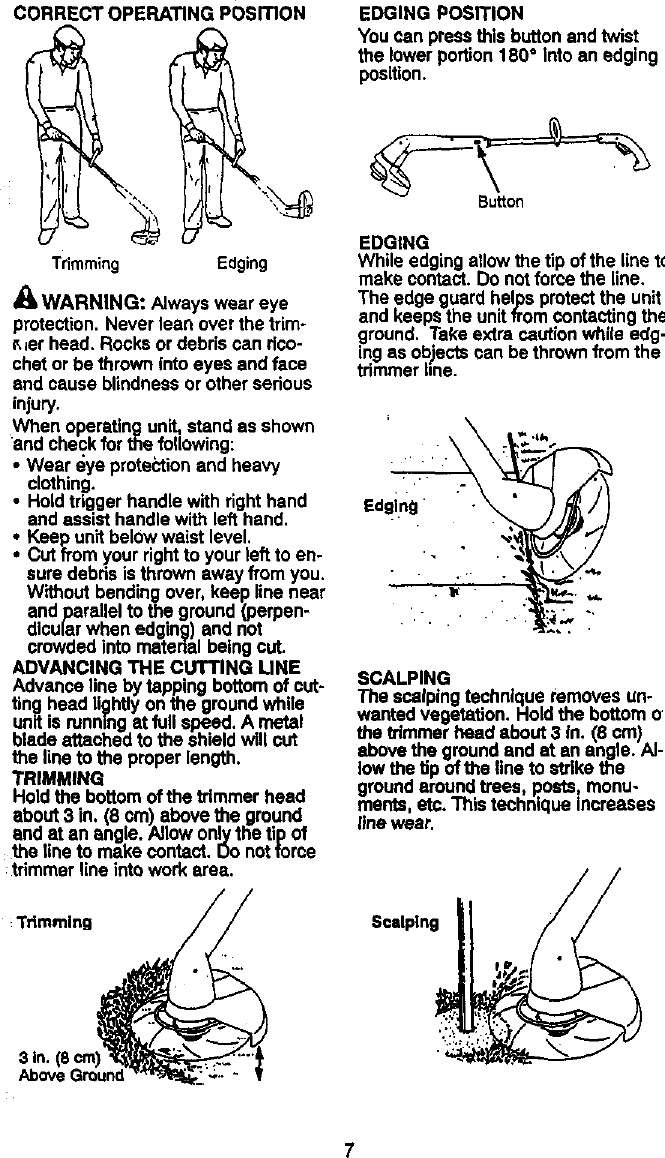 Page 7 of 11 - Craftsman 358799470 User Manual  ELECTRIC WEEDWACKER - Manuals And Guides L0012003