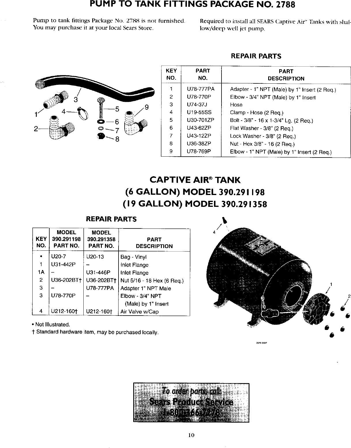 Page 10 of 12 - Craftsman 390291198 User Manual  CAPTIVE AIR TANK - Manuals And Guides L0409598