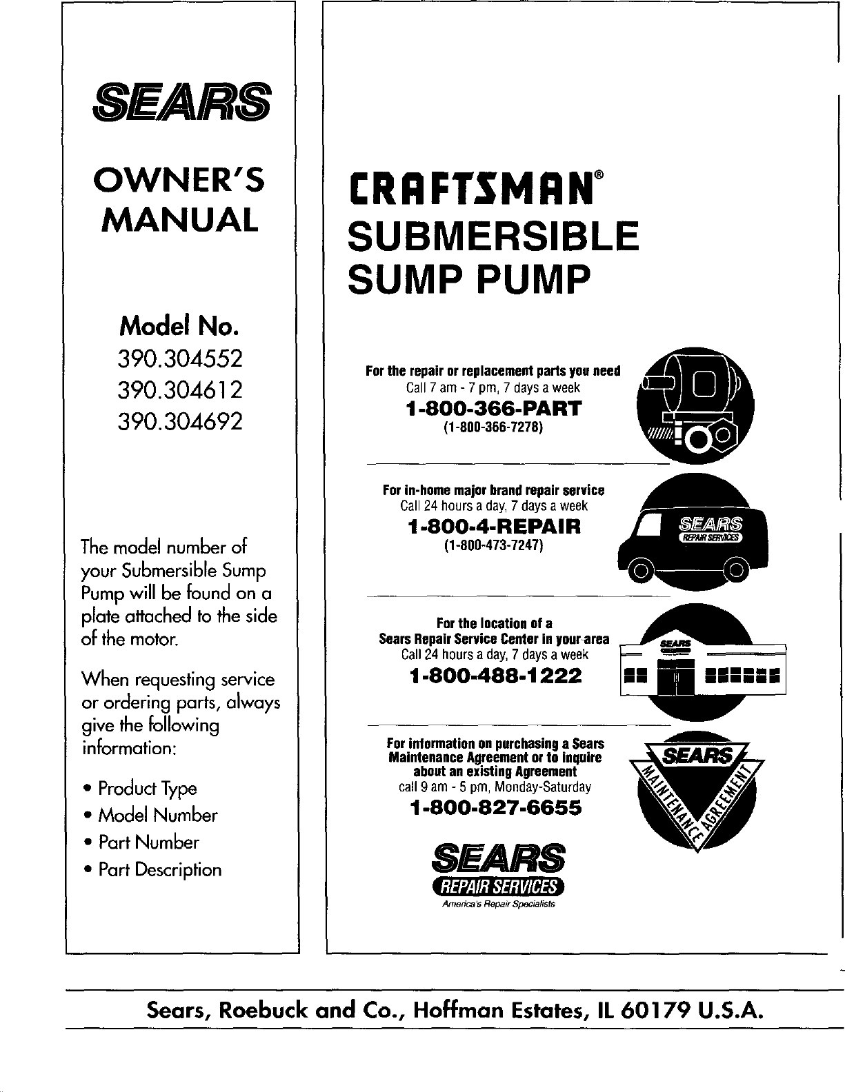 Page 8 of 8 - Craftsman 390304552 User Manual  SUMP PUMP - Manuals And Guides L0305271
