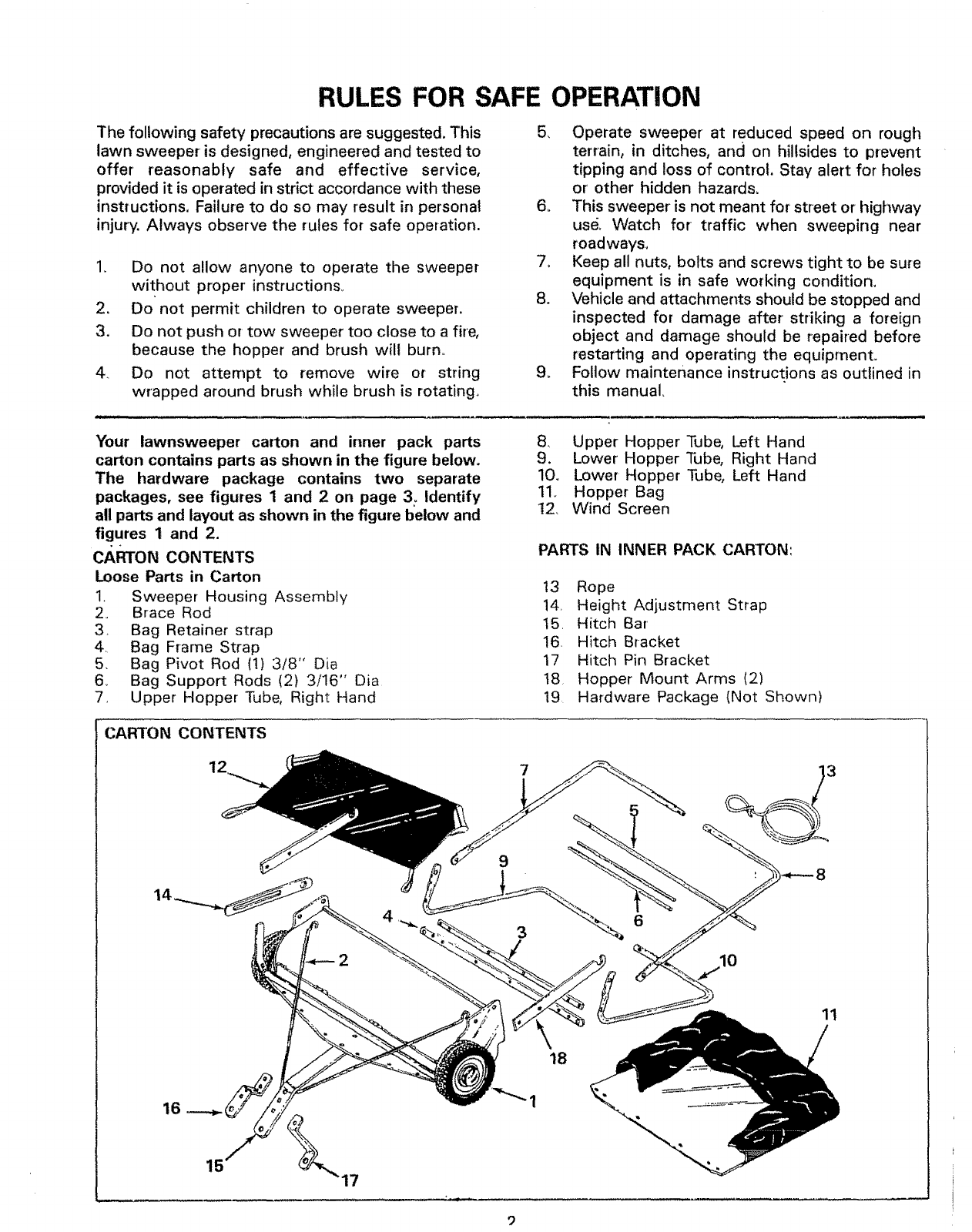 Craftsman 486240383 User Manual 38 LAWN SWEEPER Manuals And Guides L0910181