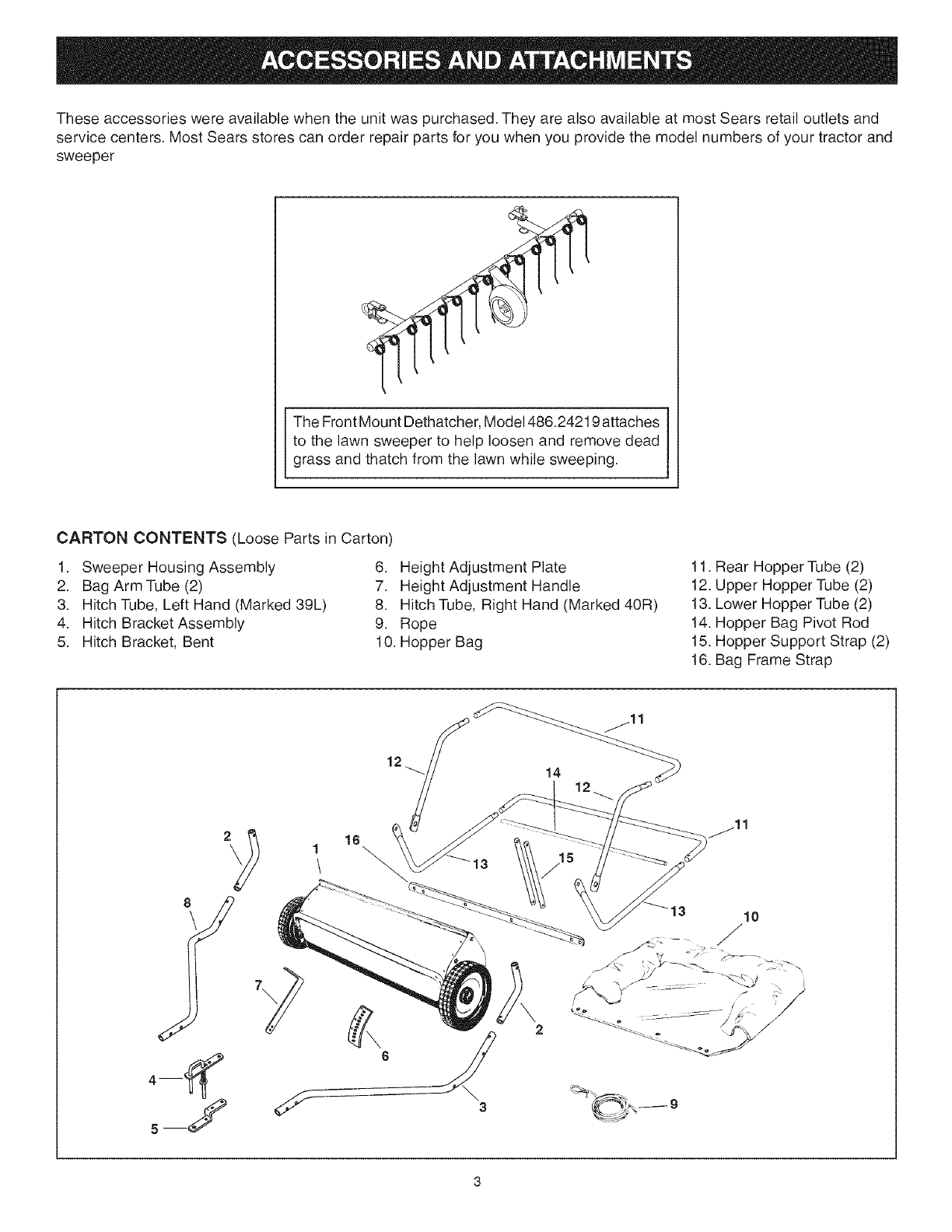 Craftsman 48624223 User Manual LAWN SWEEPER Manuals And Guides L0603464