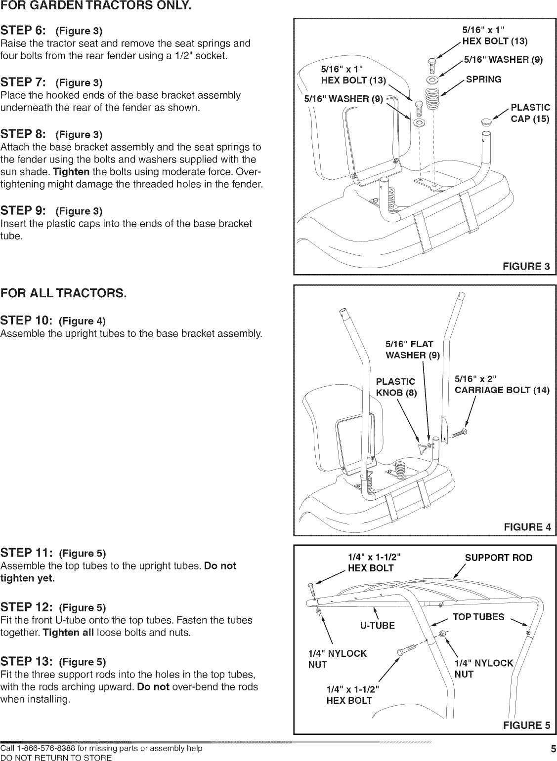 Page 5 of 8 - Craftsman 48624230 User Manual  SUN SHADE - Manuals And Guides L0812622