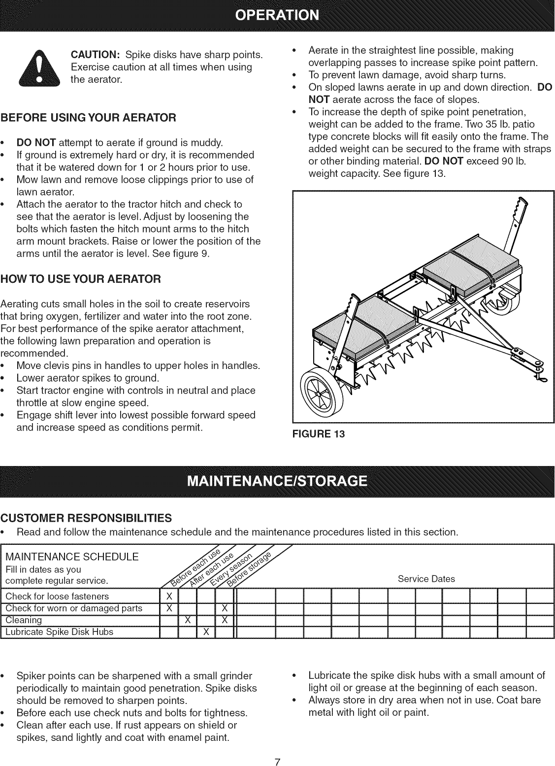 Page 7 of 12 - Craftsman 48624309 1602001L User Manual  SPIKE AERATOR - Manuals And Guides