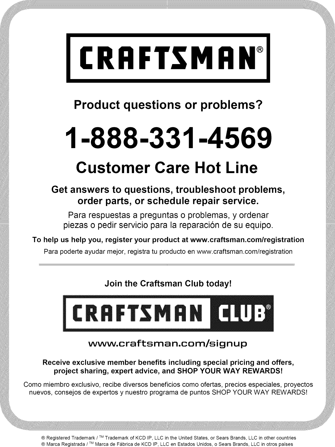 Page 8 of 8 - Craftsman 48624310 1602007L User Manual  TINE DETHATCHER - Manuals And Guides