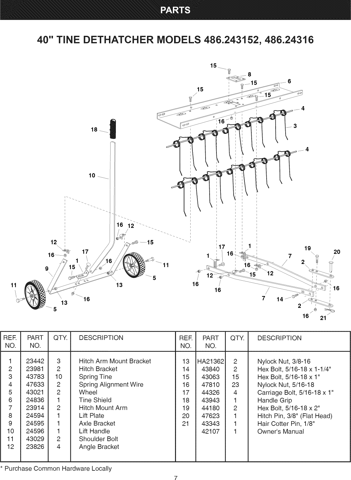 Page 7 of 8 - Craftsman 486243152 User Manual  40 TINE DETHATCHER - Manuals And Guides L0811597