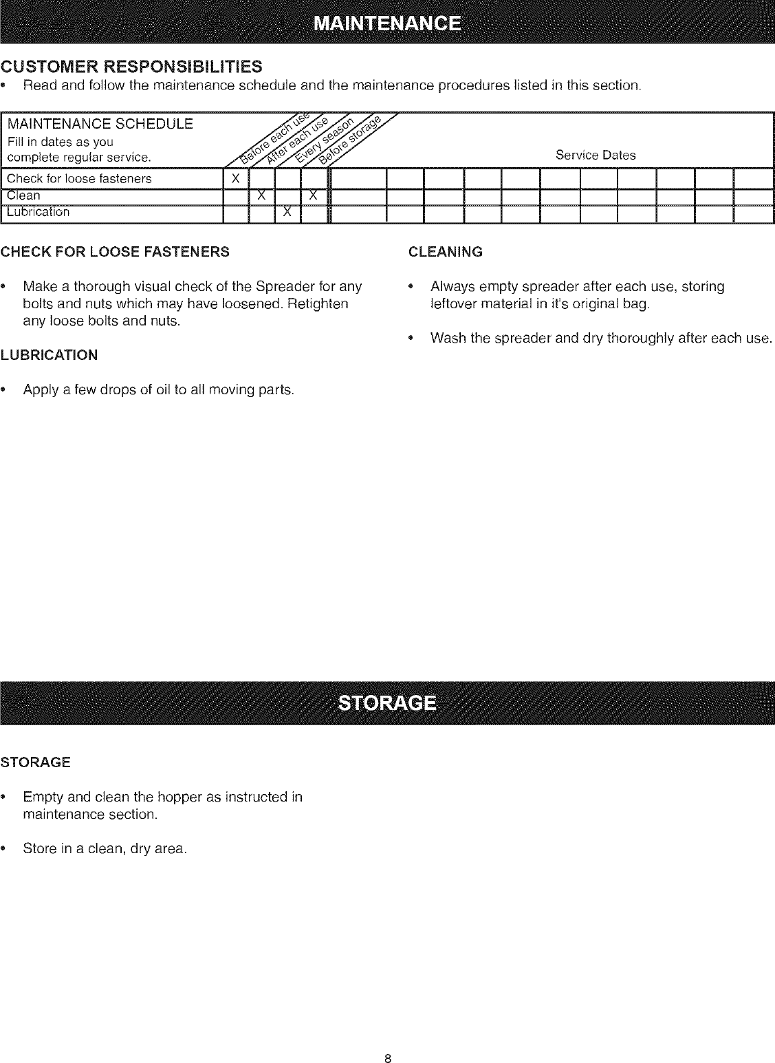 Page 8 of 12 - Craftsman 486243223 User Manual  SPREADER - Manuals And Guides L0803261