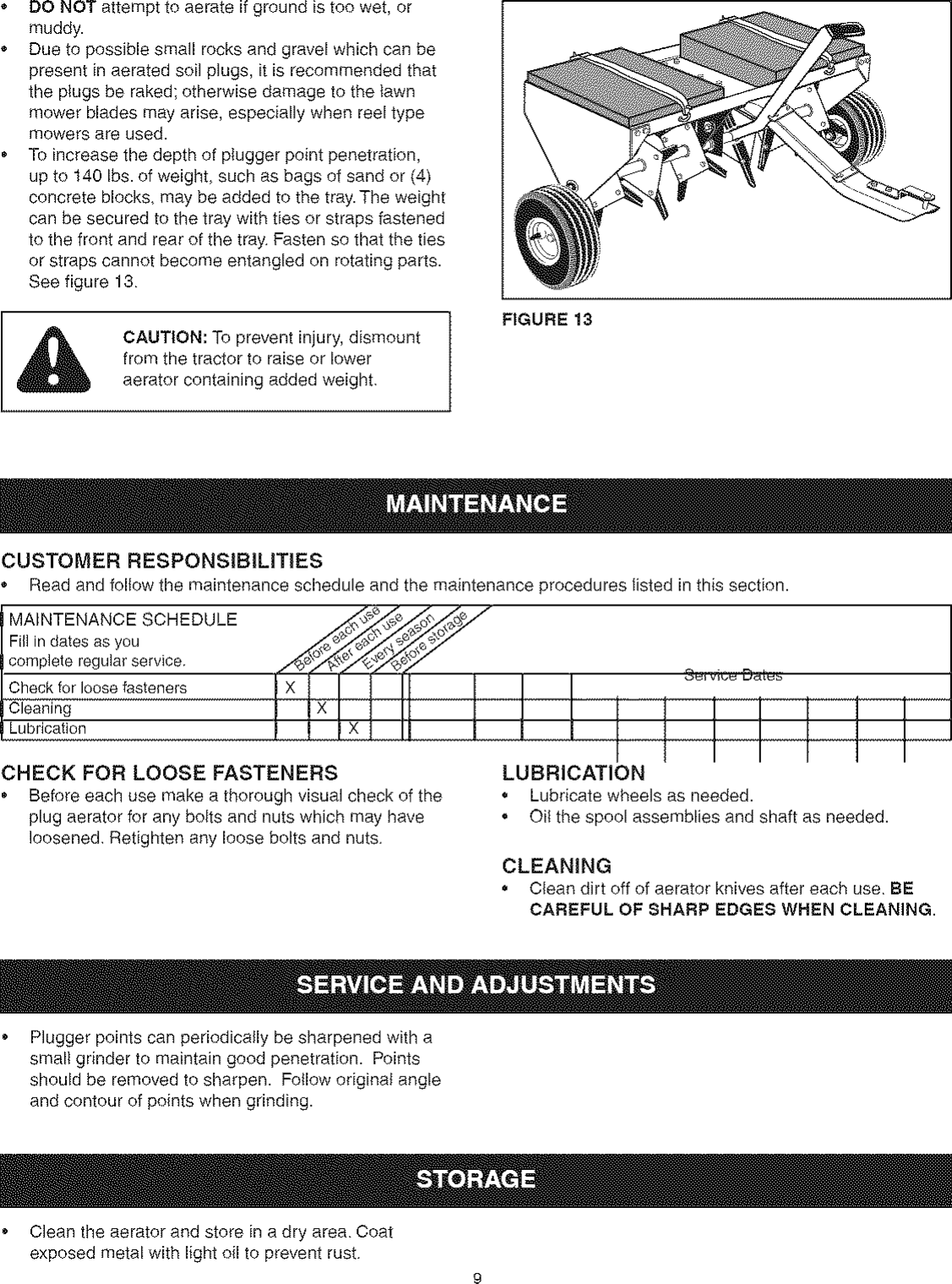 Page 9 of 12 - Craftsman 48624326 User Manual  AERATOR - Manuals And Guides L0603013