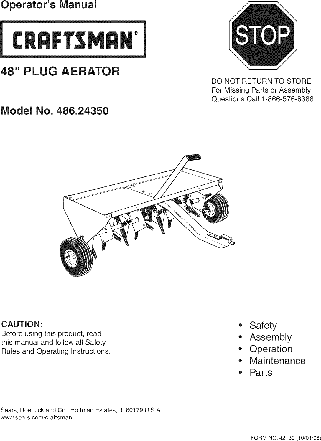 Page 1 of 12 - Craftsman 48624350 User Manual  48 PLUG AERATOR - Manuals And Guides L0811596
