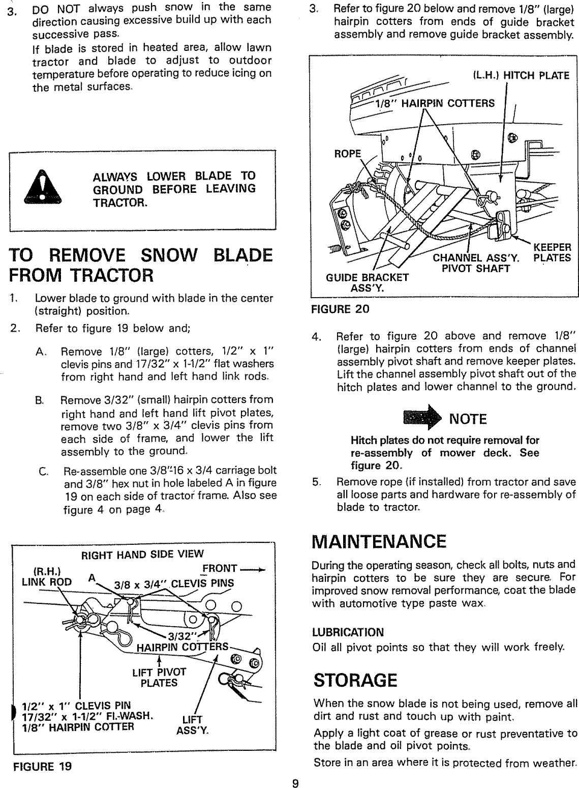 Page 9 of 11 - Craftsman 486244071 User Manual  42 SNOW BLADE - Manuals And Guides L0909235
