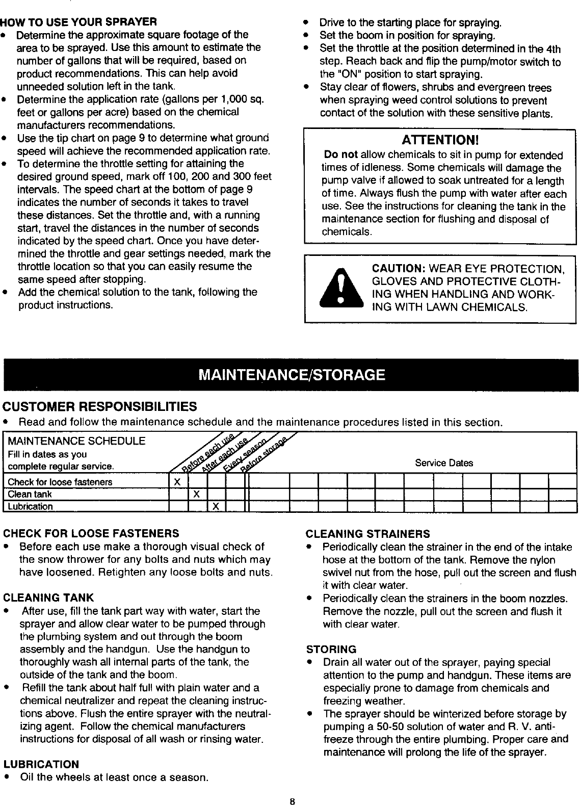 Page 8 of 12 - Craftsman 48624531 User Manual  Power Sprayer - Manuals And Guides L0030095