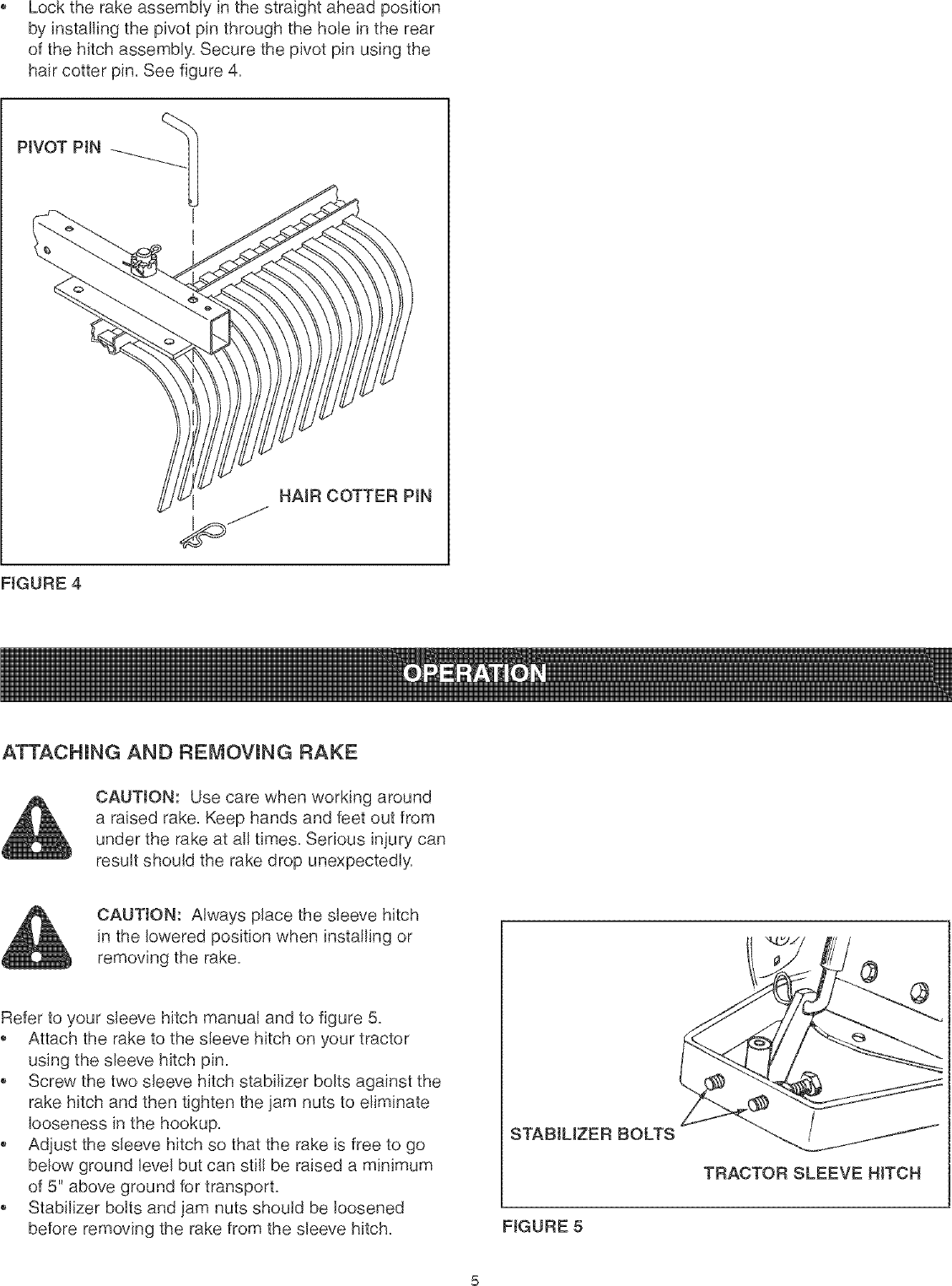 Page 5 of 8 - Craftsman 48624537 User Manual  48 SLEEVE HITCH ROCK RAKE - Manuals And Guides L0503116